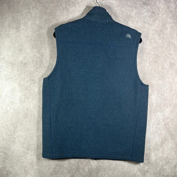 Solaris Vest Mens Medium Blue Fleece Full Zip Pockets Mock Neck Outdoor Travel - Picture 6 of 10